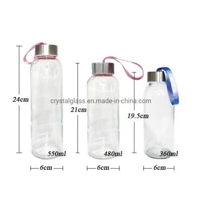 Customize Gold Foil Logo Printing Glass Water Bottle 50cl