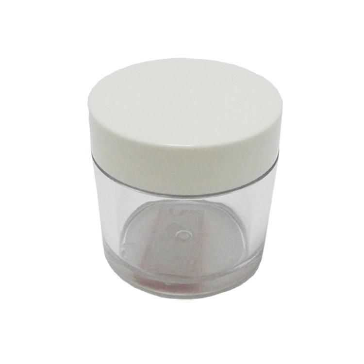 50g Clrear Plastic PS Cream Jar with Silver Lid