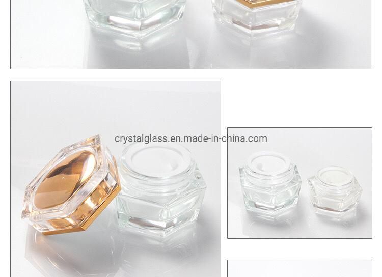 Hex Lotion Glass Bottle for Cosmetic Packing with Pump Head