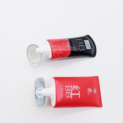Sunscreen Packaging Tubes Cosmetic Flat Plastic Tube with Screw Cap