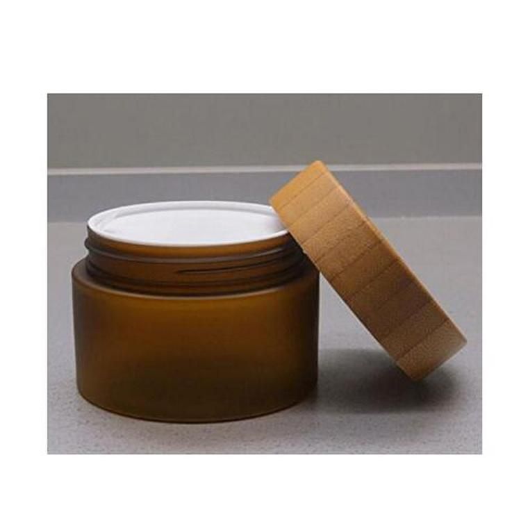 150ml Empty Amber Pet Plastic Bamboo Texture Cream Jars Ssh-4047