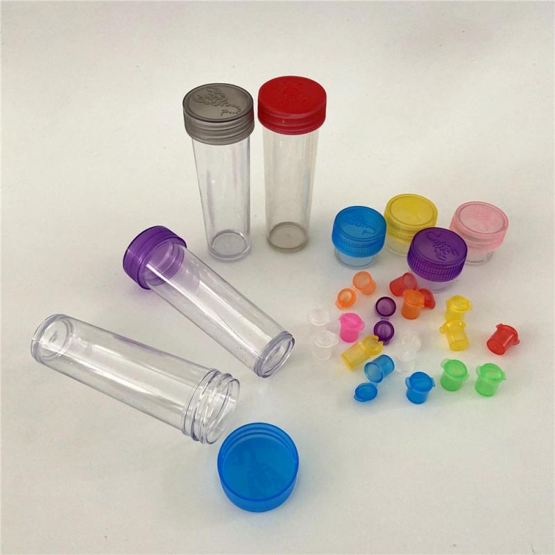 Plastic Jars Clear Colourful Lids for Cosmetics