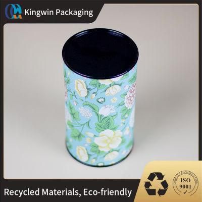 Food Grade Dry Food Tube Cylinder Packaging Canister for Tea Leaves Packaging Tin Aluminium Foil Lining Paper Tubes