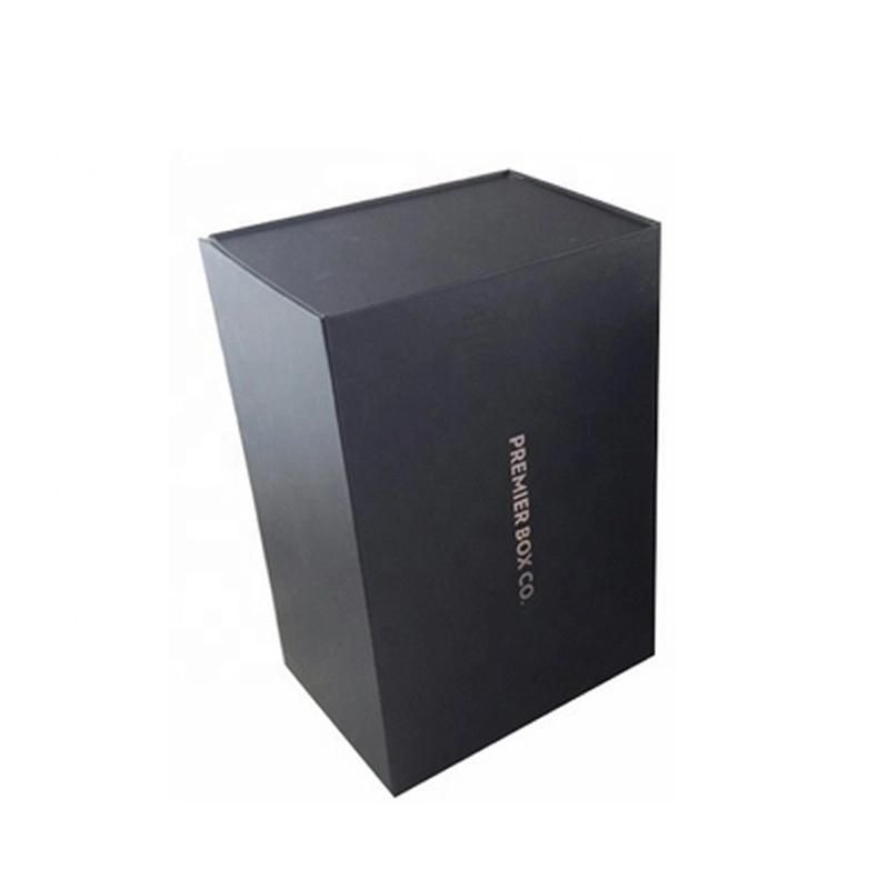 Hot Fancy Magnet Box Carton Black Rigid Flat Luxury Magnetic Folding Storage Paper Gift Box with Ribbon