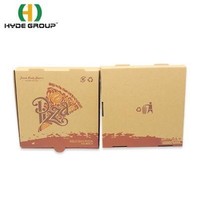 Brown Cheap Disposable Wholesale Carton Box Custom Design Portable Pizza Box Clamshell