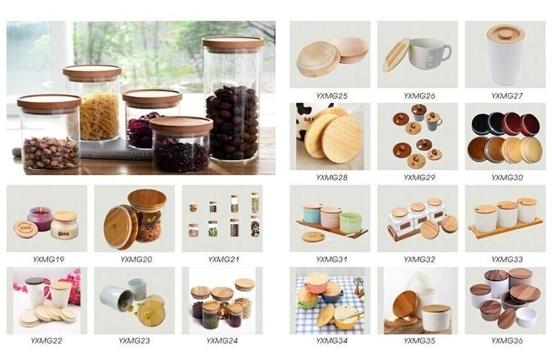 Candlestick Glass Jars Wood Lids