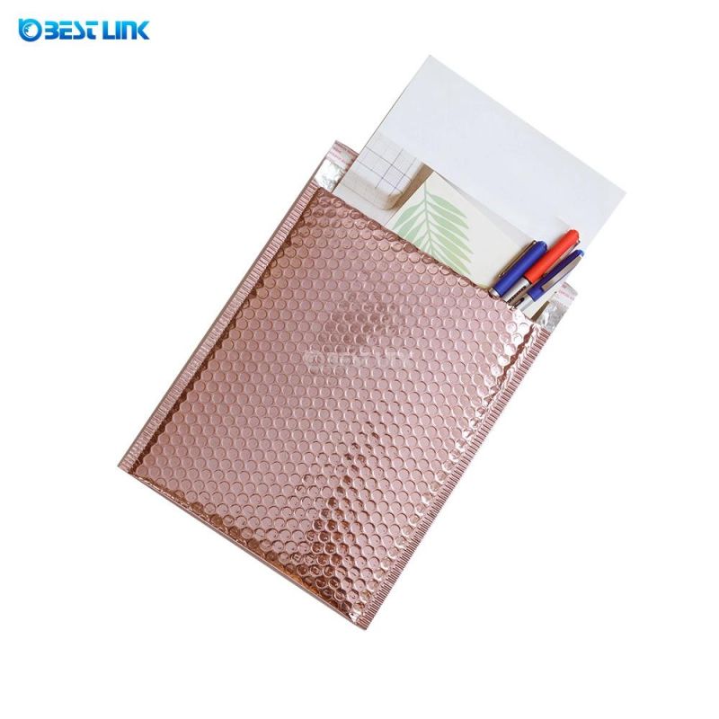 Bubble Bags Rose Golden Padded Mailer Custom Design Shipping Envelopes Padded Bubble Courier