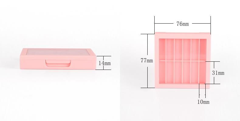 Custom Wholesale Cute Pink Color 12 Hole Eyeshadow Palette Eyeshadow Case for Custom Packaging