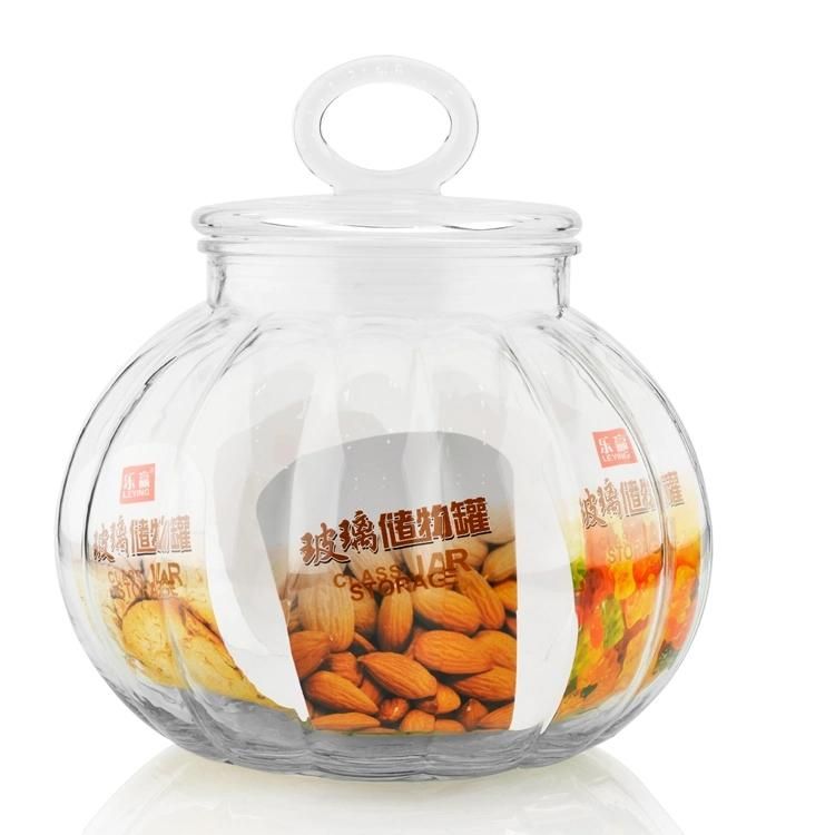 Glassware Clear Elegant Pumpkin Shape Air-Tight Storage Glass Jar