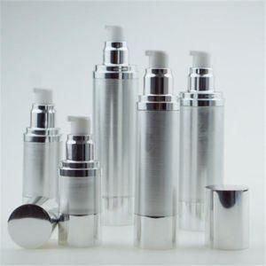 Cosmetic Packaging 50ml Pump Spray Airless Bottle with Silver Cap