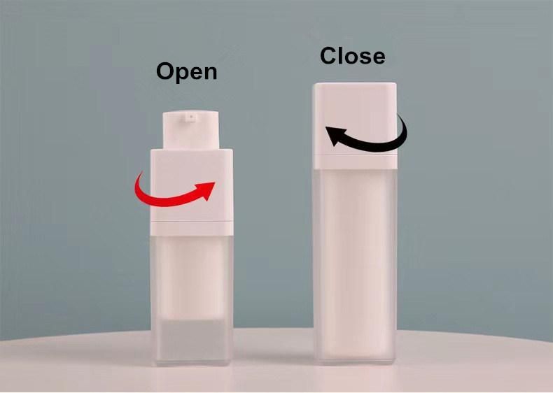 Wholesale Empty Plastic Face Cream Lotion 50ml Twist Lock Airless Pump Matte Black Jar Bottle with Twist Airless Dispenser
