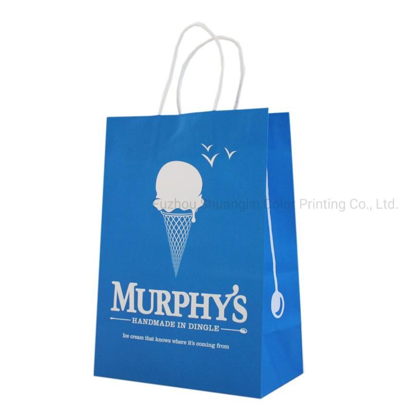Printed Promotion Customized Logo Brown Kraft Paper Bags