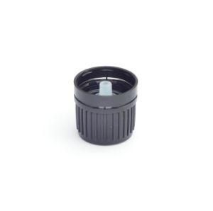 Empty Black White Dropper Cap 18mm with Dropper Insert