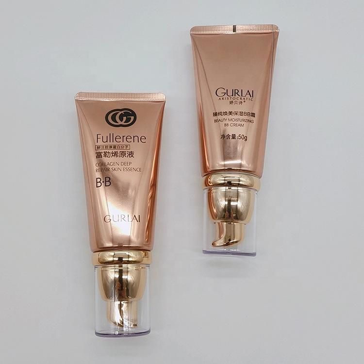 OEM 60ml Abl Aluminum Empty Matte Gold Tube with Screw on Cap Cosmetic Containers and Packaging Tube Type Cosmetics Container