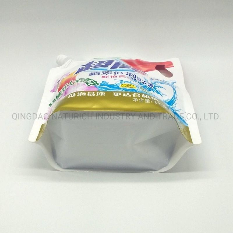 Stand up Plastic Wash Fluid Liquid Soap Bag for Shampoo Detergent Reusable Ziplock with Spout Pouch