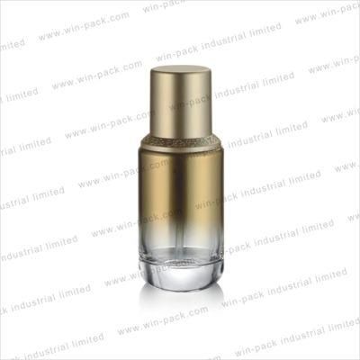 40ml 60ml 120ml Glass Custom Color Container Gradient Amber Color Lotion Bottle for Cosmetic Packaging