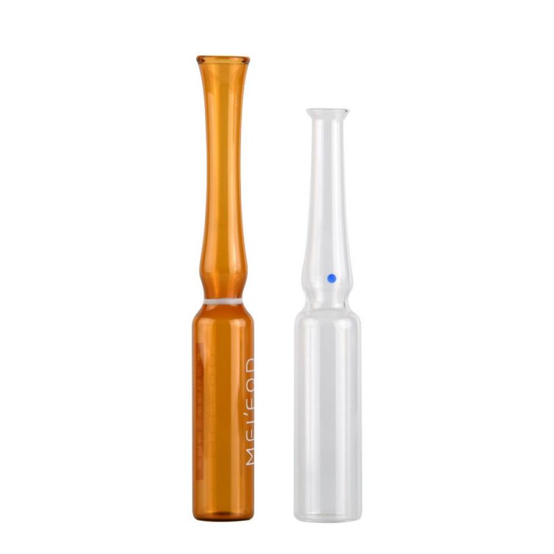 Cosmetic Ampoule 1ml 2ml 5ml 10ml Clear and Amber Medical Glass Ampoule for Injection