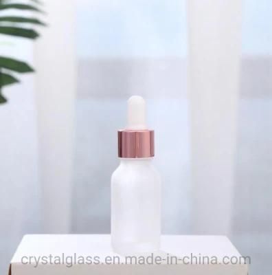 Frosted White Glass Essential Oil Dropper Bottle for Cosmetic Packaging