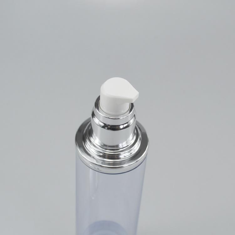 30ml 50ml 60ml 100ml 150ml 200ml Silver Cosmetic Lotion Airless Pump Bottle in Stock