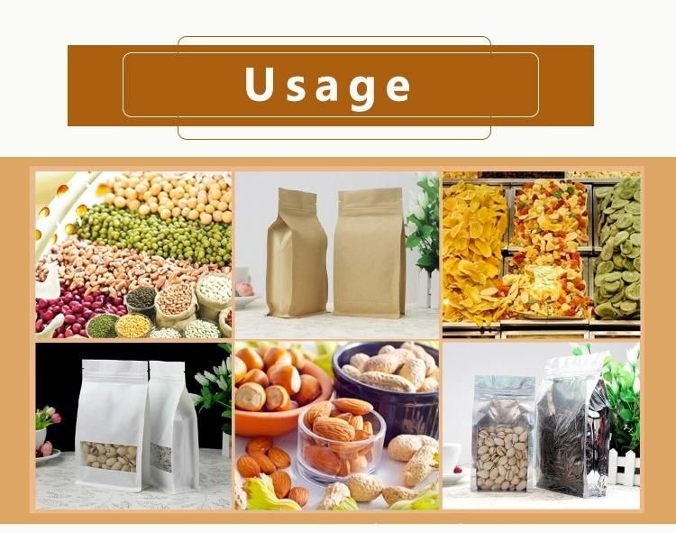 Stand up Food Packaging Kraft Paper Bags with Clear Window and Zipper