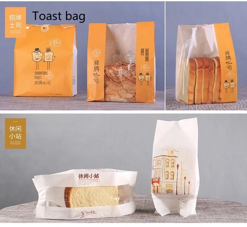 Toast Bag with Clear Window Paper Bag Plastic Bag