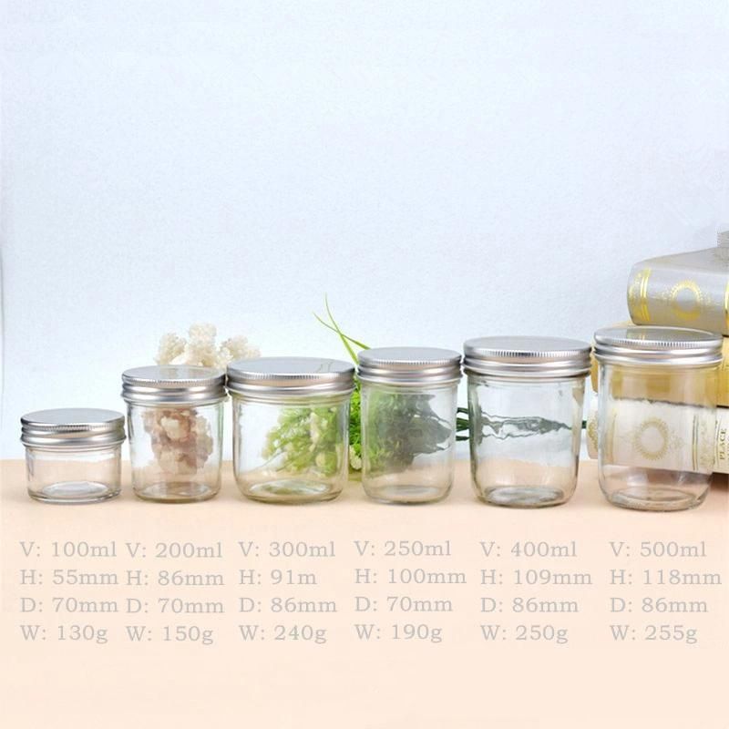 100ml High-End Clear Glass Jam Jar with Metal Lid / Cheess Jar /Mason Jar