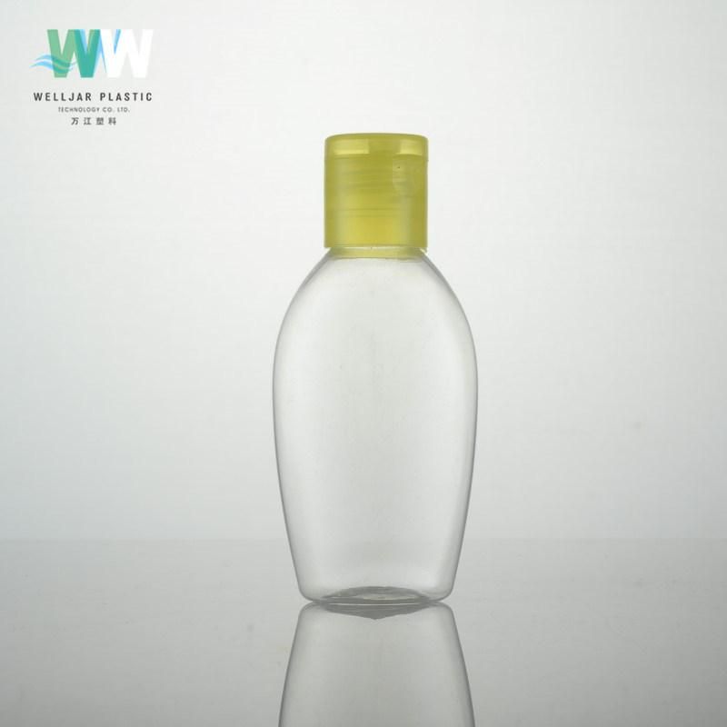 60ml Plastic Pet Flat Bottle with Flip Lid