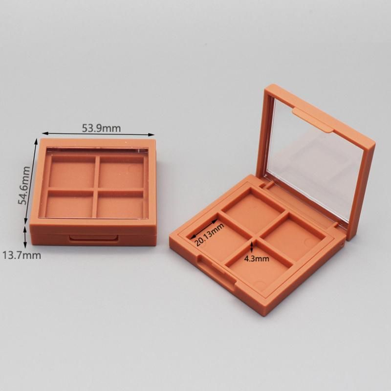 4-Color Cosmetics Manufacture Plastic Eyeshadow Palette Makeup Beauty Packaging Lotus Color Eyeshadow Case for Sale