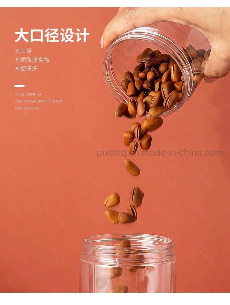 400ml/500ml/615ml Wholesale Pet Plastic Jars Food Packaging Clear Cans Wide Mouth Bottles