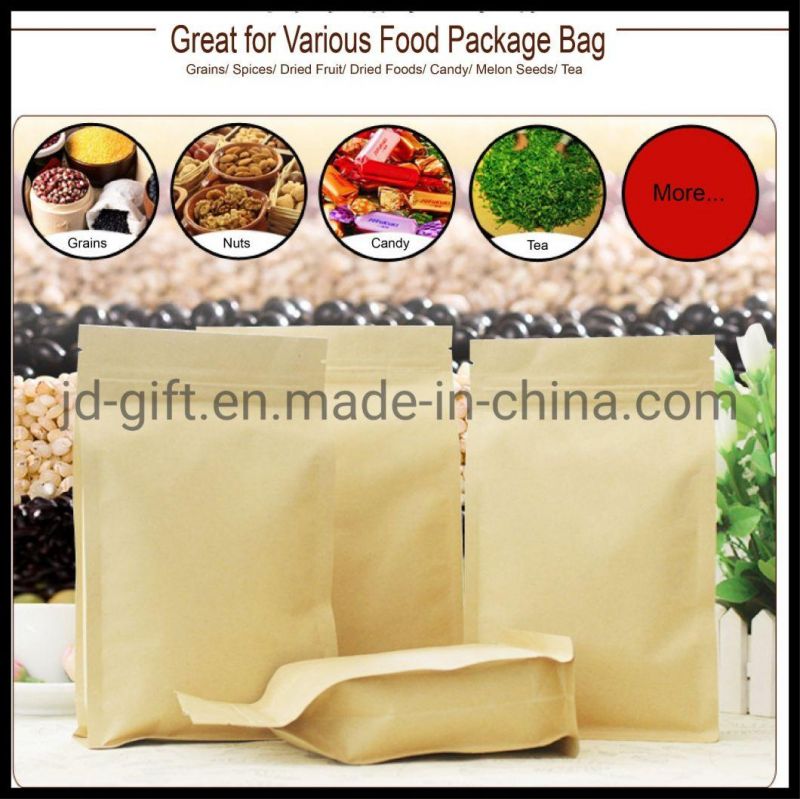 Wholesales Food Grade Resealable Alu Lined Square Bottom Gusseted Bags with E-Zip for Hemps Flower Powder Tea