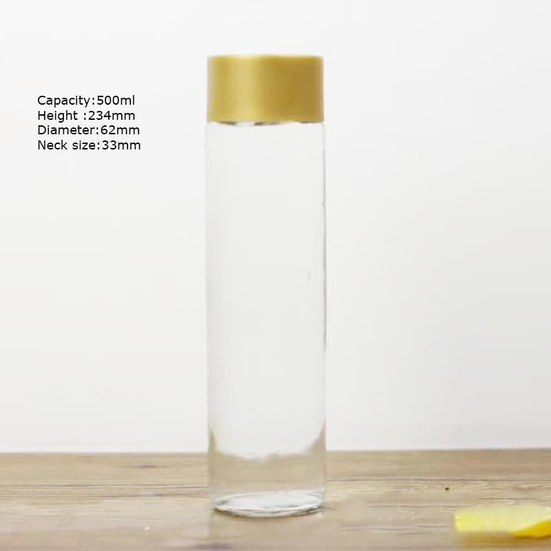 250ml 300ml 350ml 400ml 500ml Cylinder Glass Bottle for Purified Water