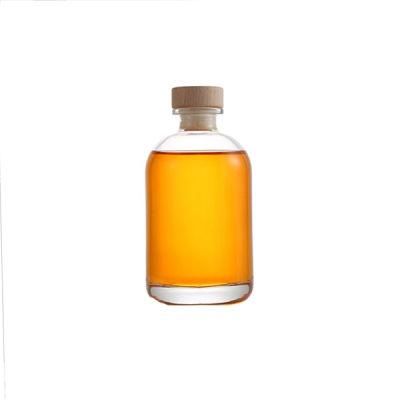 250ml 350ml 500ml Round Short Beverage Juice Water Whiskey Glass Bottle with Cork