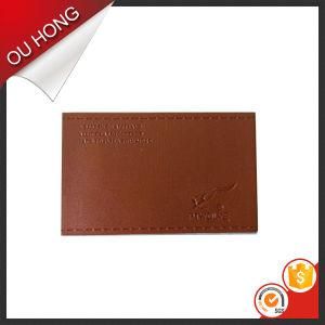 Fashion Popular Brown Debossed Jeans Leather Label Design