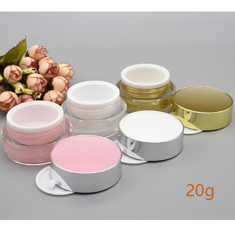 5g 10g 20g 30g White Pink Gold Empty Refillable Cream Acrylic Jar Plastic Cosmetic Packaging Bottle for Makeup Product