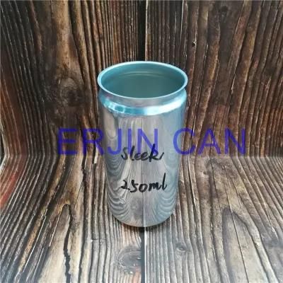 Erjin Aluminum Can Slick Sleek 200ml 6.7oz 6.8oz Ounce for Carbonated Soft Drinks Tea Beverage and Still Water