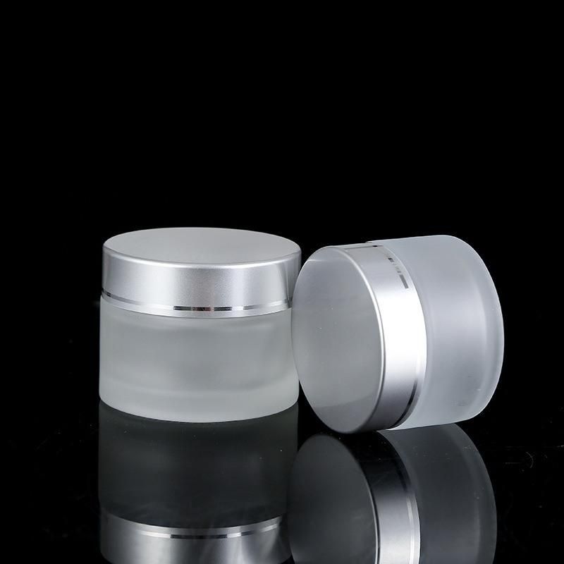 Frosted Glass Refillable Ointment Bottles Empty Cosmetic Jar Pot Eye Shadow Face Cream Container 5/10/15/20/30/50/100g