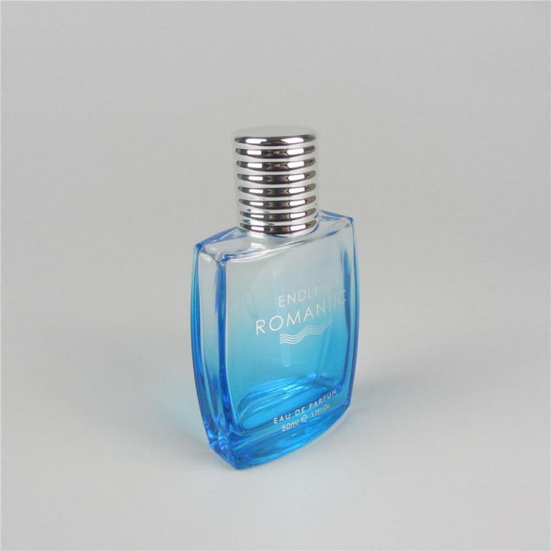 Blue Coated Empty Glass Oil Perfume Cologne Bottle