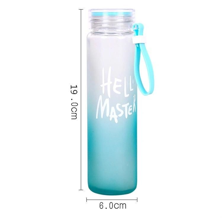 400ml Glass Frosted Travel Water Bottle