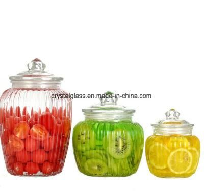 Eco-Friendly High-Capacity Transparent Glass Food Storage Jar/Pickle Jar