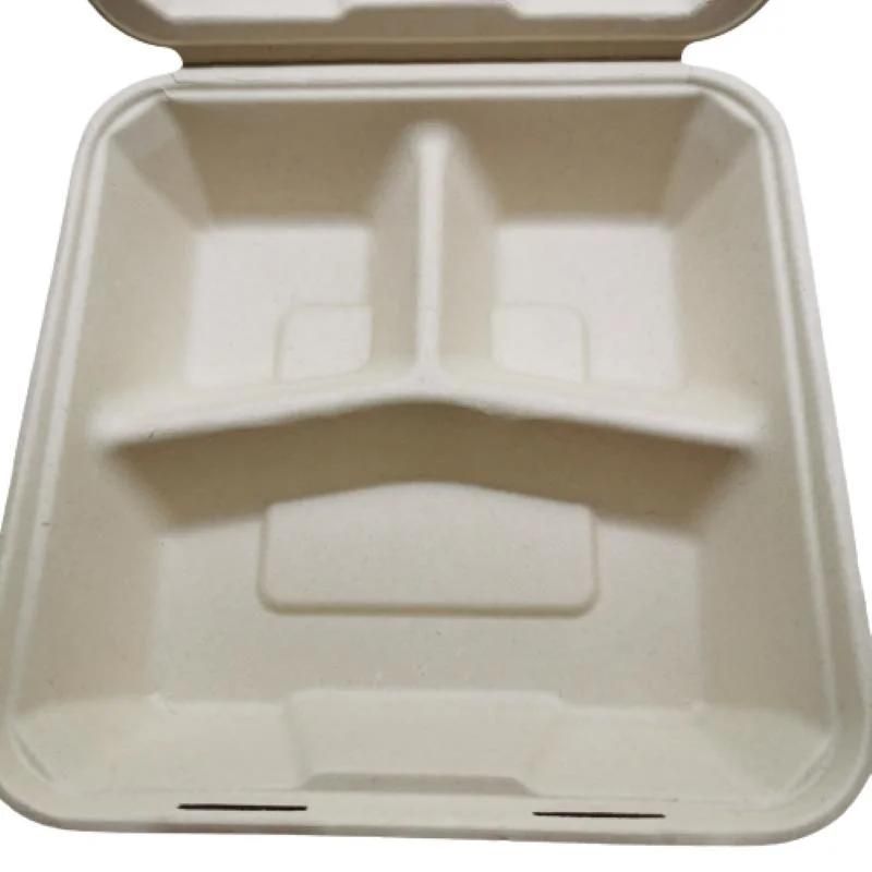 9 Inch X 9 Inch Food Packaging Box 3 Compartment