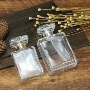 Perfume Bottle Wholesale Luxury 50ml Square Flat Round Shape Perfume Glass Bottle