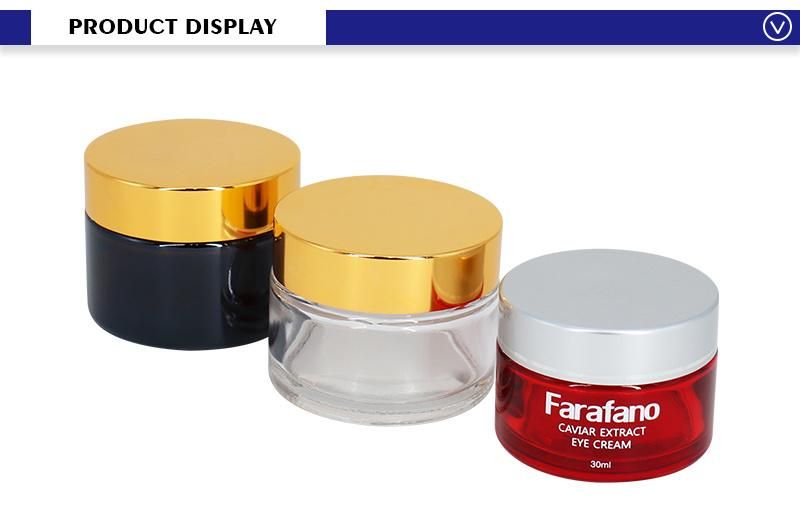 50ml 50g Amber Glass Facial Cream Jar Empty Cosmetic Moisturizer Containers