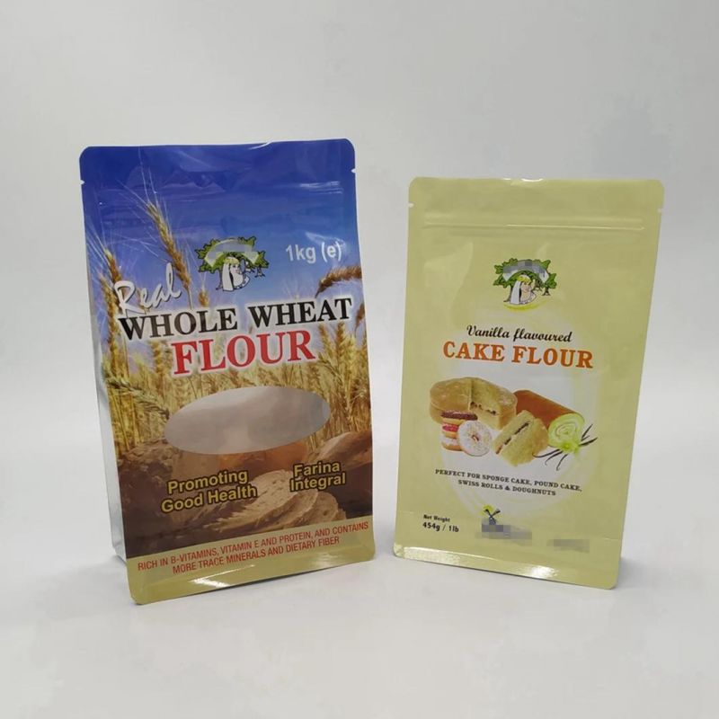 Digital Printing Wheat Flour 1kg Bag Flat Bottom Plastic Packing Bag