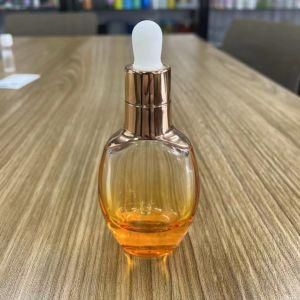 Luxury 30ml Yellow Glass Dropper Bottle Cosmetic Serum Bottle in Stock Empty Oil Bottle