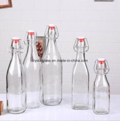 530ml Glass Bottle with Swing Top Bottles for Beverages Vinegar Beer Packing