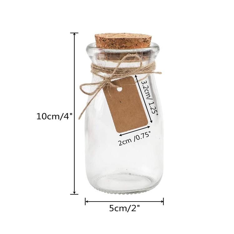 High Quality Empty Transparent Vial Milk 100ml Glass Bottle with Cork