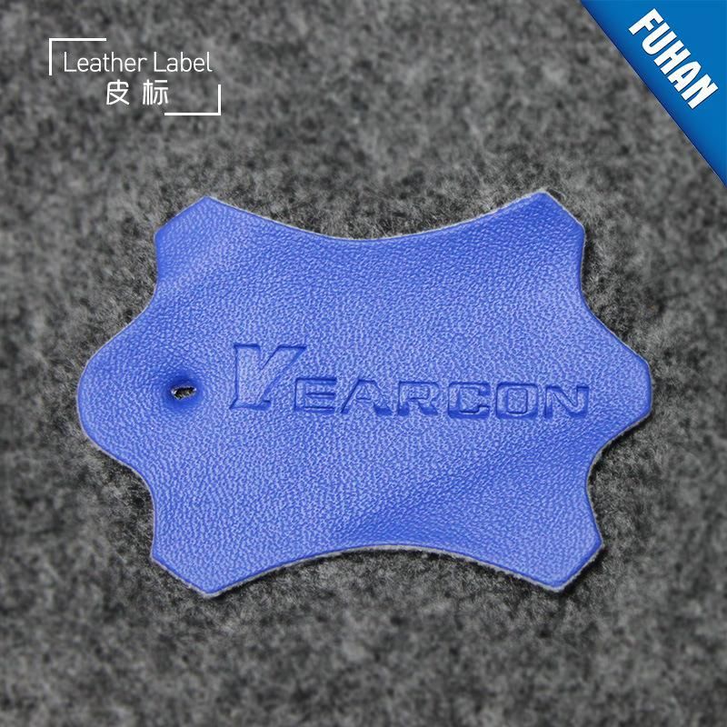 Customized Brand Embossed Printed PU Leather Hangtag