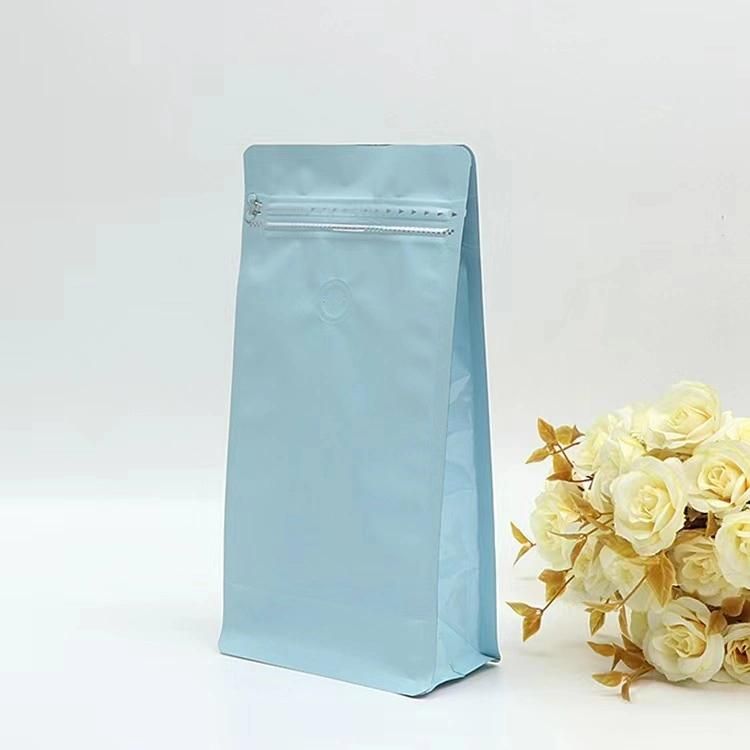 Flat Bottom Stand up Pouch Aluminum Foil Zip Lock Coffee Bag/ Matt Laminated Upright Food Plastic Bag