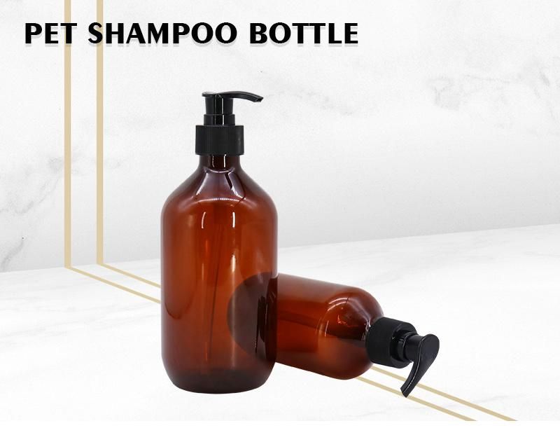 500ml Amber Brown Shampoo Bottles Empty Plastic Body Wash Containers