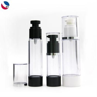 Cosmetic Face Lotion Airless Pump Plastic Cream Black Plastic Liquid Foundation Bottle Packaging